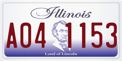 IL license plate A041153