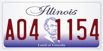 IL license plate A041154