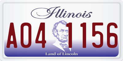 IL license plate A041156