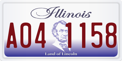 IL license plate A041158
