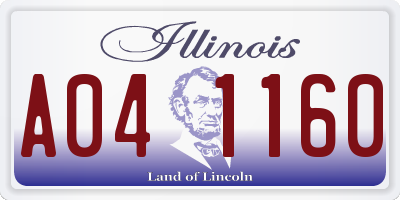 IL license plate A041160