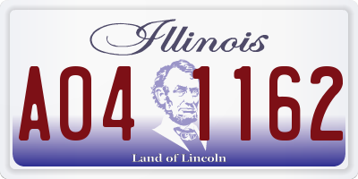IL license plate A041162