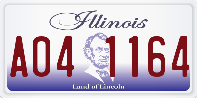 IL license plate A041164