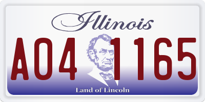 IL license plate A041165