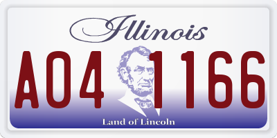 IL license plate A041166