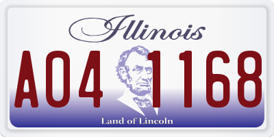 IL license plate A041168
