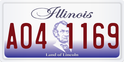 IL license plate A041169