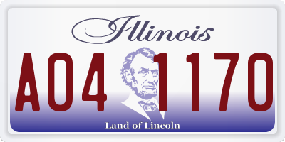IL license plate A041170