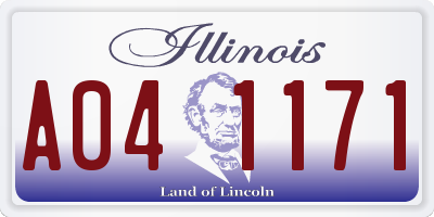 IL license plate A041171