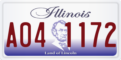 IL license plate A041172