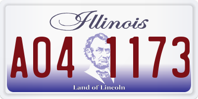 IL license plate A041173