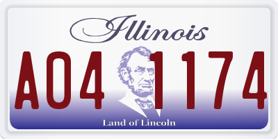 IL license plate A041174