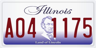 IL license plate A041175