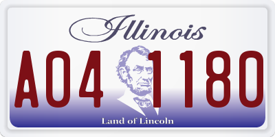 IL license plate A041180