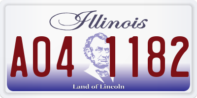 IL license plate A041182