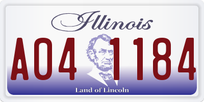 IL license plate A041184