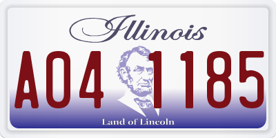 IL license plate A041185