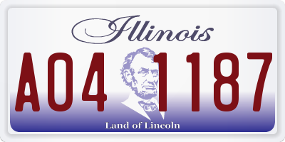 IL license plate A041187