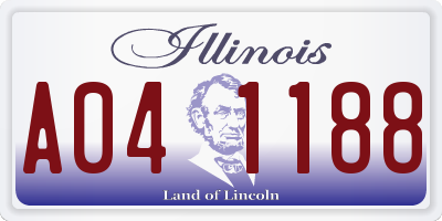 IL license plate A041188