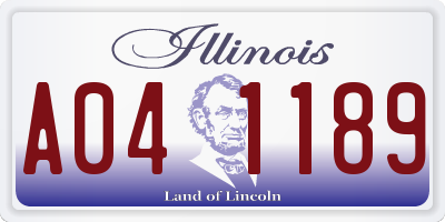 IL license plate A041189