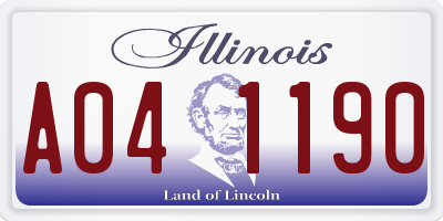 IL license plate A041190