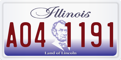 IL license plate A041191