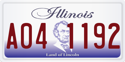 IL license plate A041192
