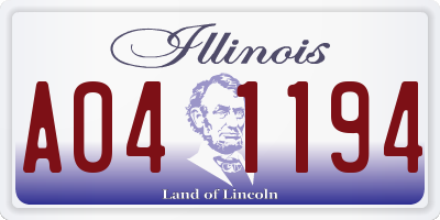 IL license plate A041194