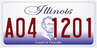 IL license plate A041201