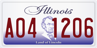 IL license plate A041206
