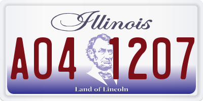 IL license plate A041207
