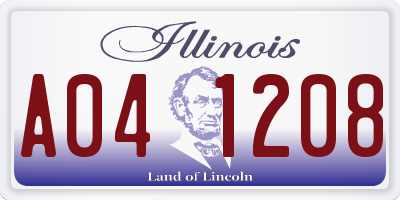 IL license plate A041208