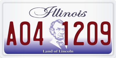 IL license plate A041209