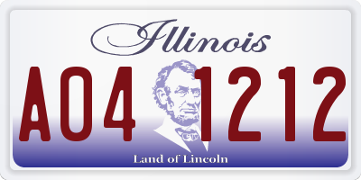 IL license plate A041212