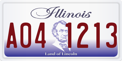 IL license plate A041213