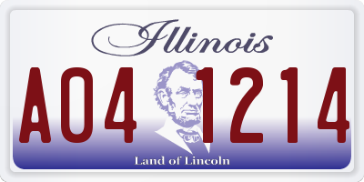 IL license plate A041214