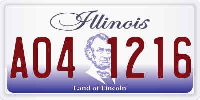 IL license plate A041216