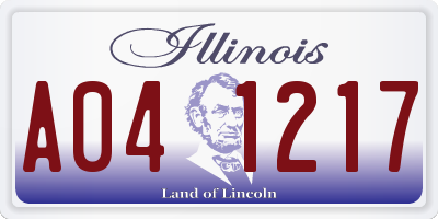 IL license plate A041217