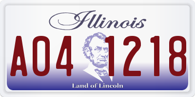 IL license plate A041218