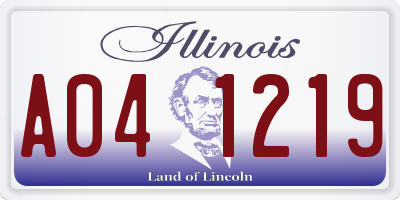 IL license plate A041219