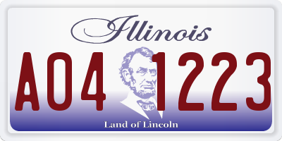 IL license plate A041223