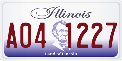 IL license plate A041227