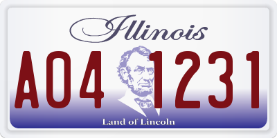 IL license plate A041231
