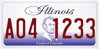 IL license plate A041233