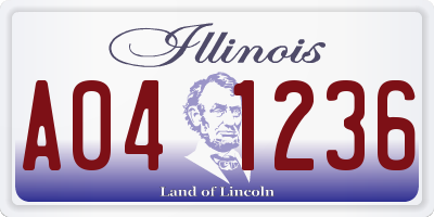 IL license plate A041236