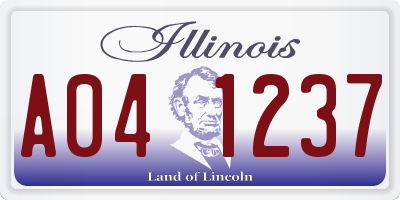 IL license plate A041237