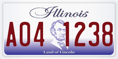 IL license plate A041238