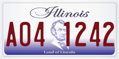 IL license plate A041242