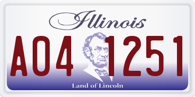 IL license plate A041251