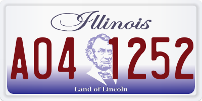 IL license plate A041252